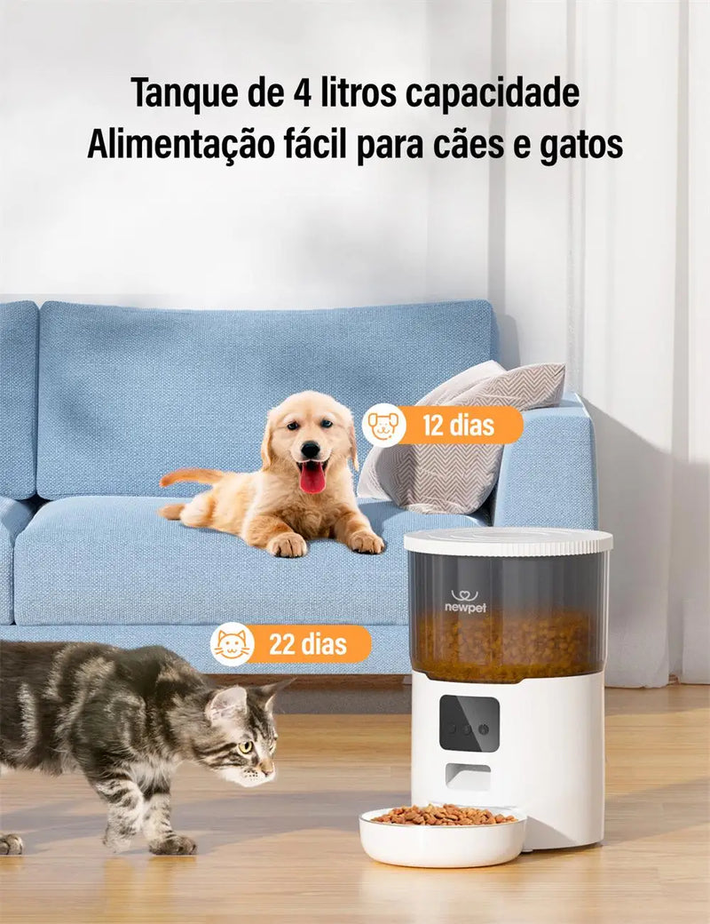 Newpet - Alimentador Automático para Pets 4L